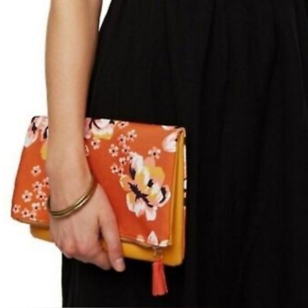 Rachel Pally clutch floral & faux leather reversible clutch NWOT perfect 4 FALL
